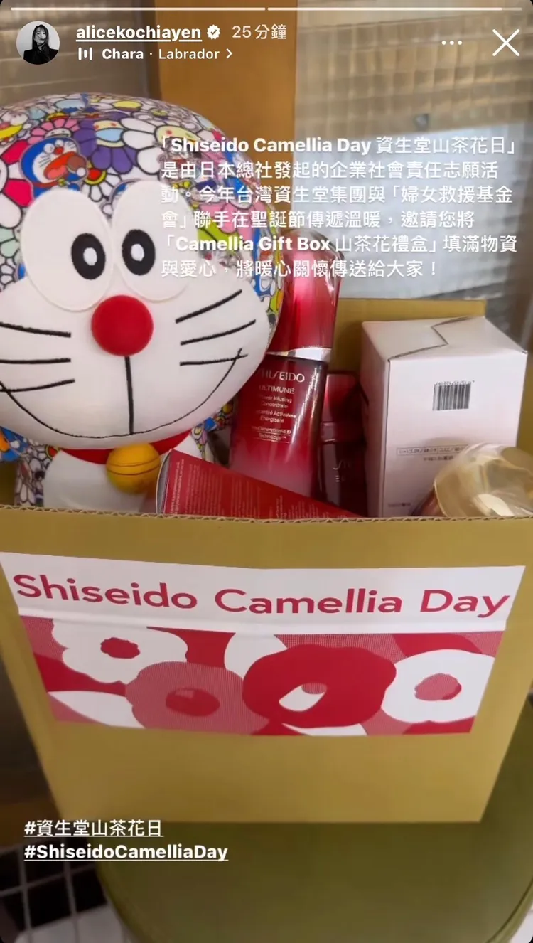 柯佳嬿響應資生堂山茶花日。翻攝柯佳嬿IG