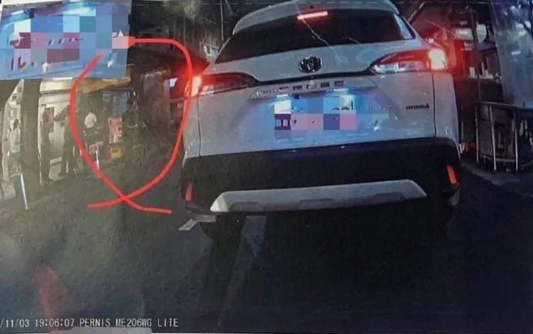 事發在11/3晚間，原PO以紅圈圈出疑似行人。翻攝自臉書「爆料公社」