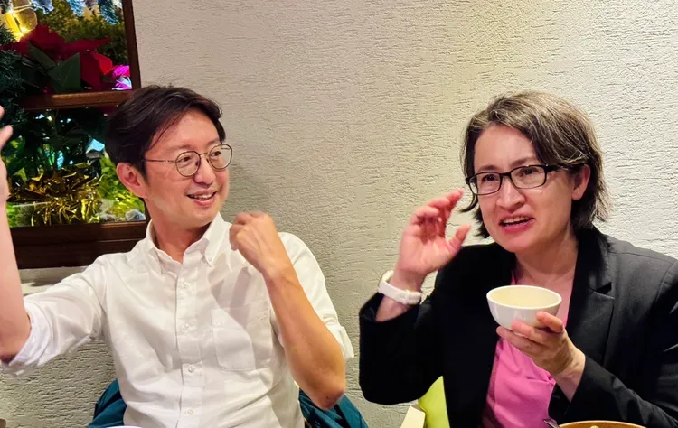 江肇國與蕭美琴就老屋活化交換意見。江肇國服務處提供