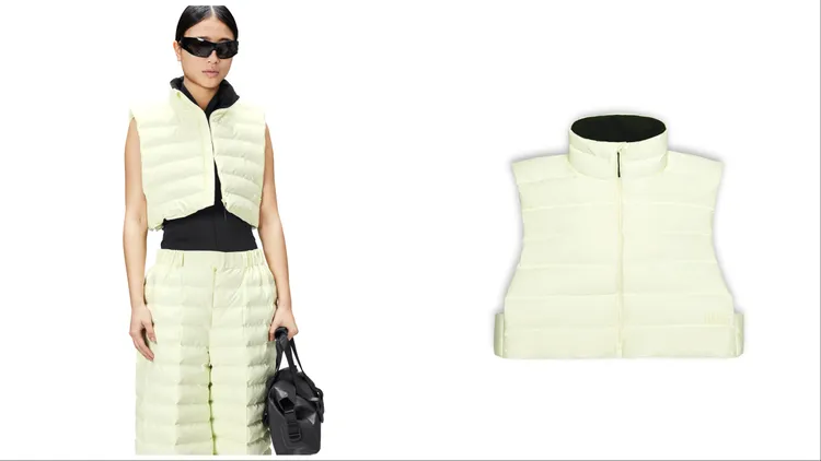泡沫黃空氣壓紋暖胸背心，4980元。品牌提供