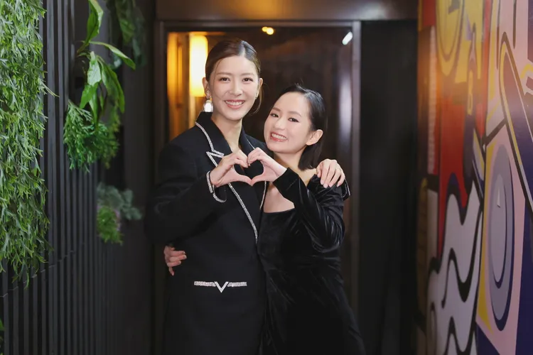 余香凝（左）和梁雍婷日前來台參與金馬60盛事。黃閔攝