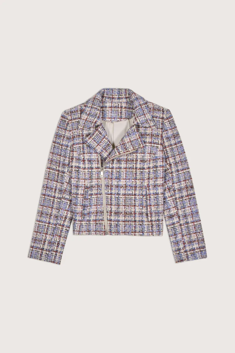 Tyee粗花呢機車外套，1萬6305元。品牌提供