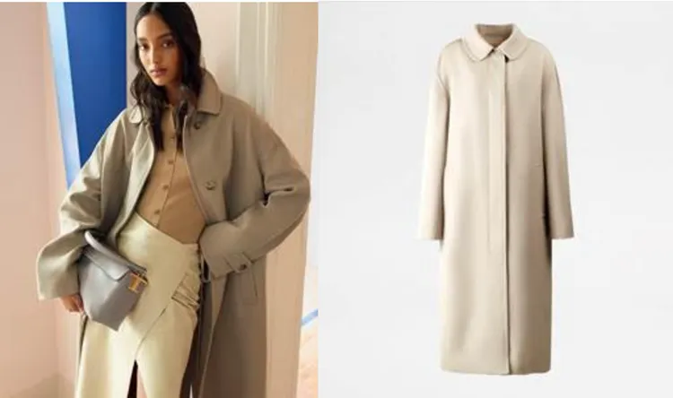 TOD'S米色羊毛大衣，11萬800元。品牌提供