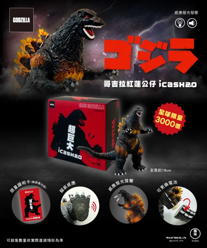 「哥吉拉紅蓮公仔 icash 2.0」。翻攝自「7-ELEVEN線上購物中心」