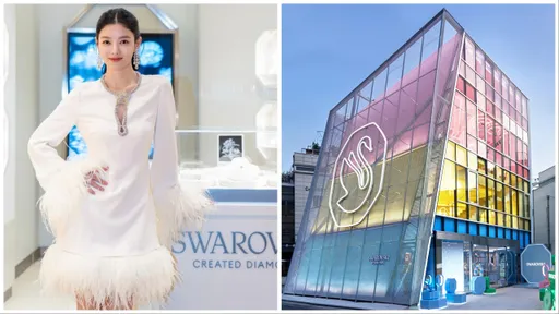 SWAROVSKI在首爾開Café 金裕貞穿天鵝裝俏挺夢幻旗艦店