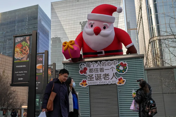 北京街頭。美聯社