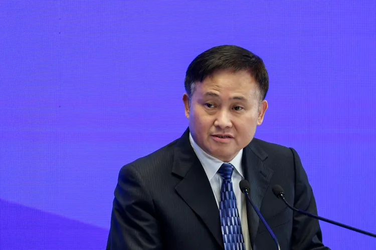 香港金融管理局-國際清算銀行高層會議（ HKMA-BIS High-Level Conference ）11月在香港舉辦，中國人行行長潘功勝發表談話。路透社