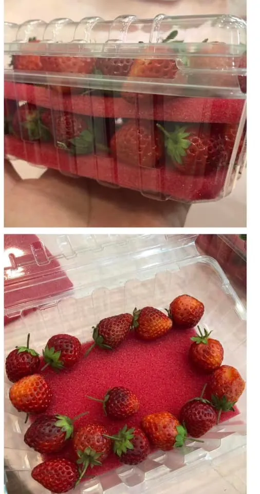 還有網友分享以盒裝賣的草莓，也被無良業者動手腳。取自新竹大小事