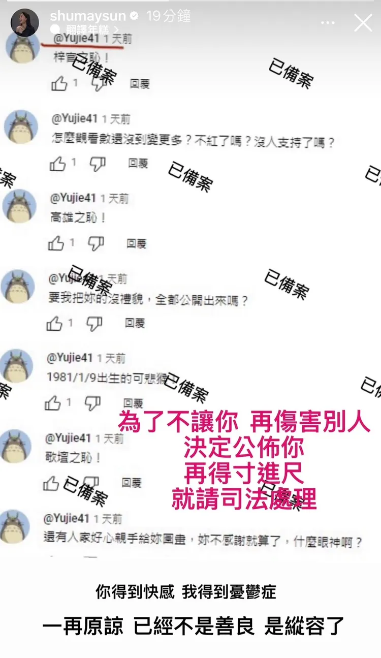 孫淑媚寫下心聲。翻攝孫淑媚IG
