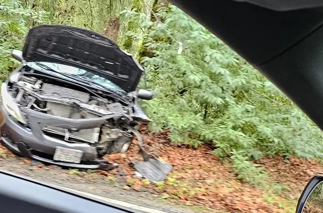 肇事車輛車頭受損嚴重。翻攝財聯社