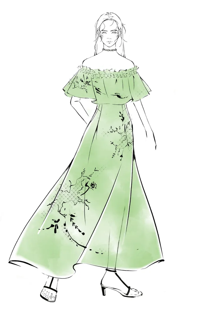 禮服手稿。品牌提供