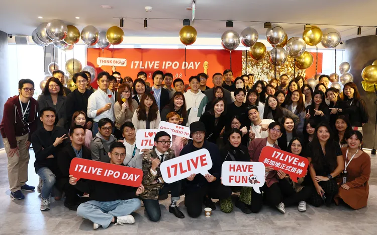 17LIVE全球各地辦公室直播上市慶祝。彭欣偉攝