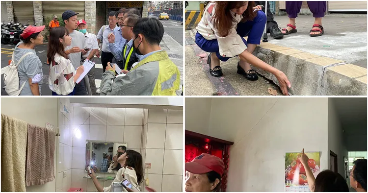 許淑華指出捷運信義線東延段施工開挖過程中，福德街延線路面與人行道高低落差有10公分左右的高度，以及鄰房陸續都有鄰損狀況出現。翻攝許淑華臉書