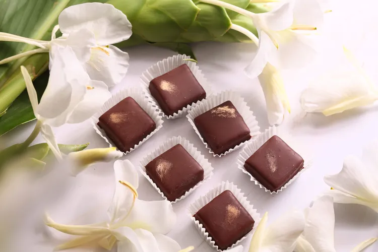《軟糖黑巧克力》項目，金牌+特別獎local ingredients+特別獎innovation，獨家軟糖巧克力-野薑花。業者提供