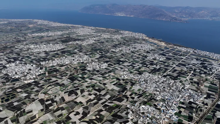 雲南省大理白族自治州的洱海。新華社