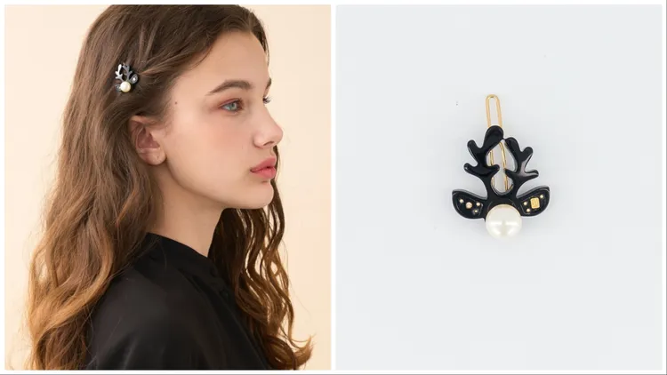 珍珠麋鹿豆扣夾，3200元。品牌提供