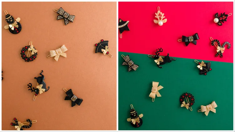 將雪人、麋鹿、拐杖糖等應景造型放在髮飾之上。品牌提供