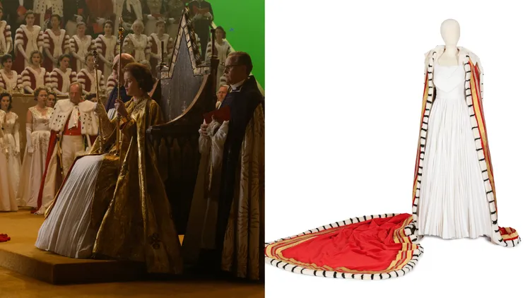 英女王在加冕大禮上身穿的禮服，估價約2萬至3萬英鎊（約79萬至118萬元台幣）。邦瀚斯提供