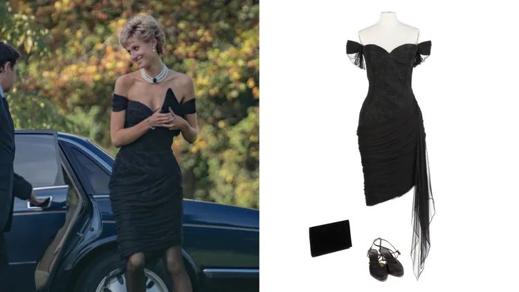 黛安娜王妃所穿之「復仇之裙」，估價約8000至1萬2000元英磅（約31萬至47萬元台幣）。邦瀚斯提供