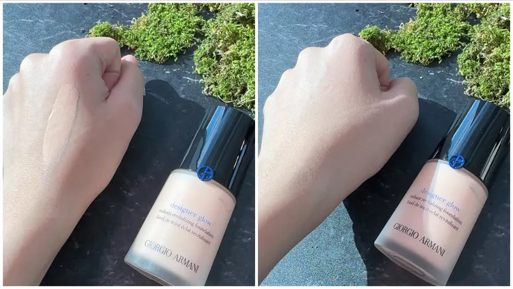 設計師水燦光影粉底呈現自然的天絲奢華光。張家玲攝