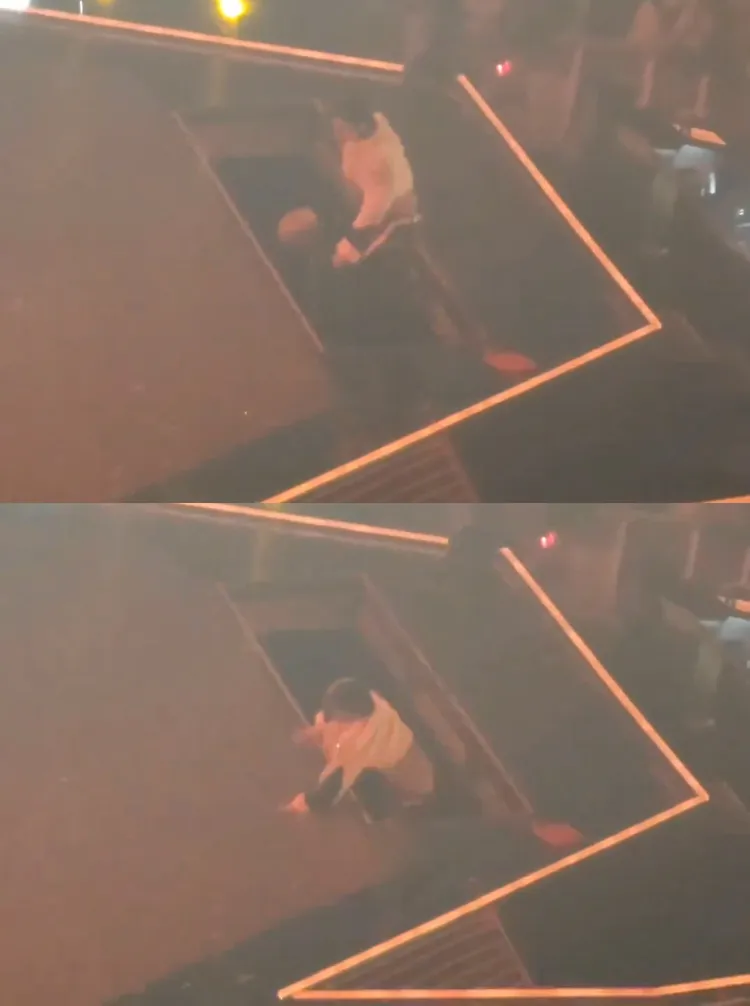 TEN在準備下一段表演時，踩空跌落降下的升降梯，嚇壞粉絲。翻攝X（推特）