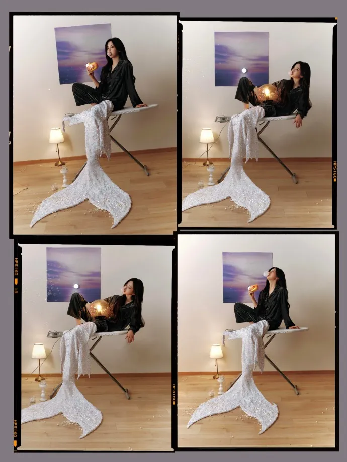 楊超越扮人魚公主走混搭路線。翻攝楊超越工作室微博