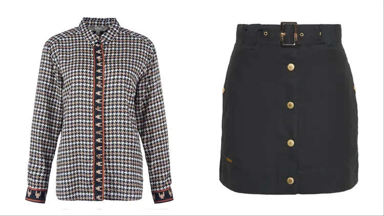 Ryhope棉質印花長袖襯衫（左）5700元、Holwick棉質短裙（右）5000元。品牌提供