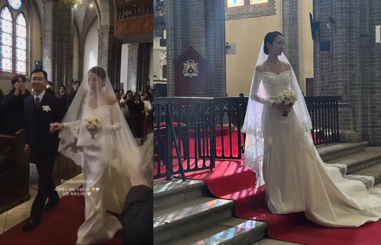 金東旭老婆牽著爸爸的手走上紅毯，網友根據她朋友標記的帳號，發現她就是Stella Kim。翻攝X（推特）