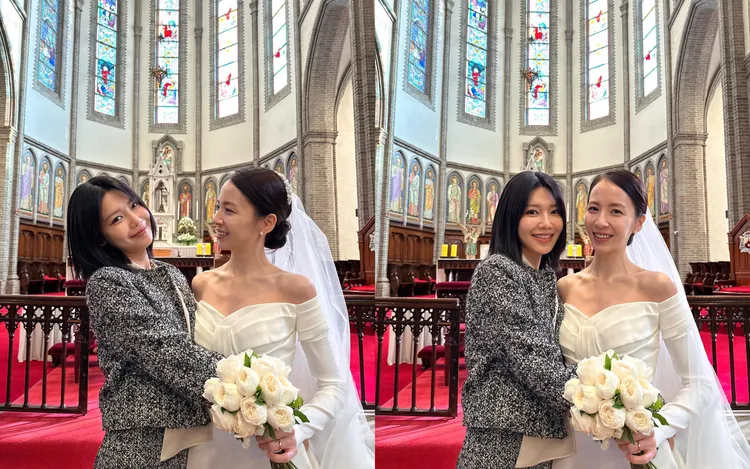 秀英（左）與Stella合照，直呼好友是王妃。翻攝秀英IG