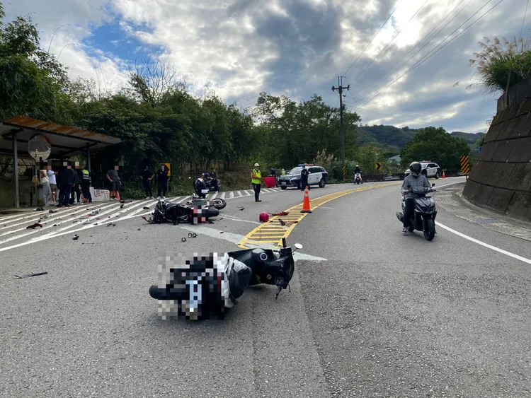 車禍現場。大溪警分局提供