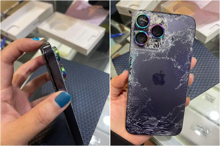 新竹一名從事手機維修行業的網友，日前客人拿剛買1個月的新機說要退貨，但他一看到手機當場快哭了！翻攝爆料公社(官方粉專專屬)社團