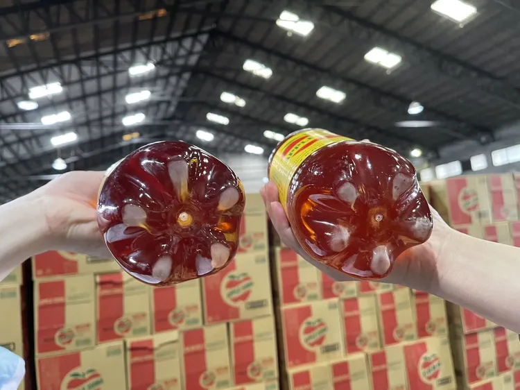 蘋菓西打沉澱物檢出黴菌。衛生局提供