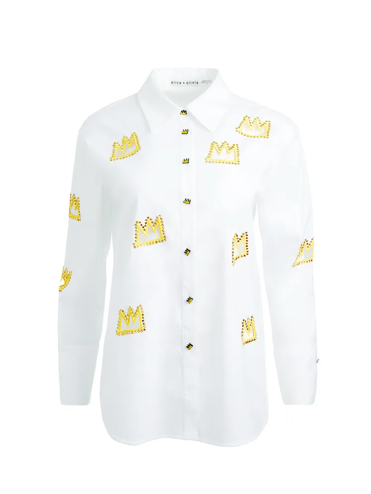 FINELY王冠鏤空紐扣襯衫，1萬6900元。品牌提供