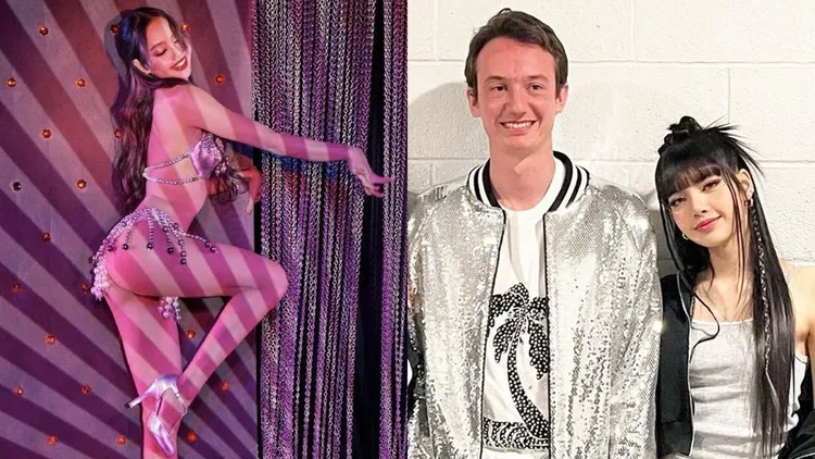 Lisa（左圖）跳瘋馬秀被罵翻，LVMH集團的三公子Frédéric Arnault（右圖左）帶父母力挺。翻攝Lisa、Frédéric Arnault IG