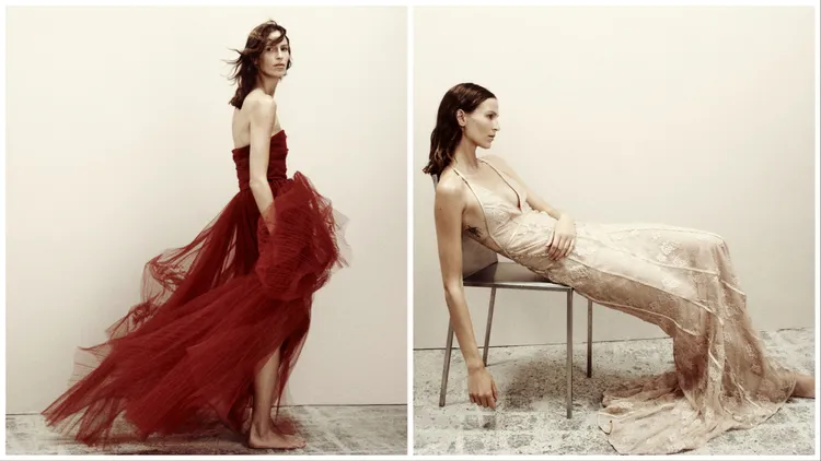 全新系列以蕾絲、薄紗及絲綢連身裙勾勒出女性的柔美氣質。品牌提供