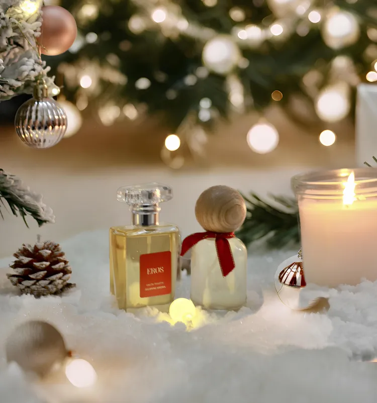 Julianne Aroma紅色愛神精油淡香水（左）35ml／1960元、黃金沉香精油淡香水（右）35ml／3800元。品牌提供