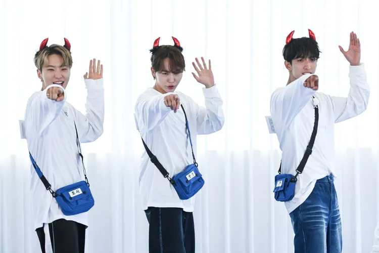 SEVENTEEN（左起）Hoshi、勝寛、DK節目中隨時都很有活力，跳起舞來也整齊劃一。中天綜合台提供