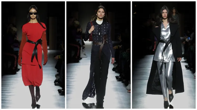 女裝雙套裝組合在腰部使用柔道腰帶替西裝的變奏定調。品牌提供