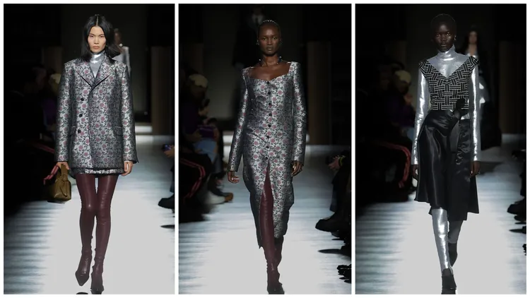 女裝透過光澤感增添優雅氣息。品牌提供