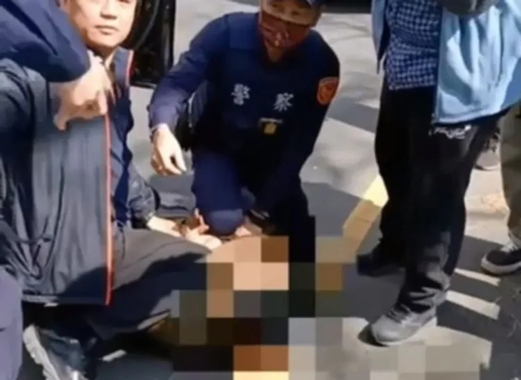 黃嫌遭警方壓制逮捕，供稱因投資失利犯案。民眾提供