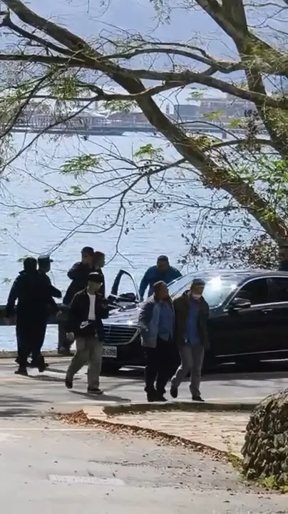 嫌落在日月潭落網。民眾提供