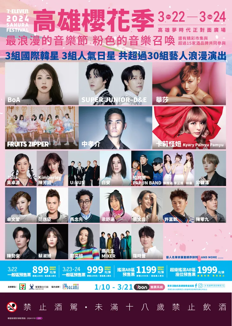 「7-ELEVEN 高雄櫻花季」海報。寬寬整合行銷提供