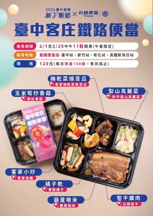 台鐵2/1起開賣限定款午餐便當。台鐵提供