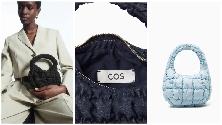 雲朵包以藍、黑色的單寧布以及軟糯天空藍形成風格對比。左圖、中圖翻攝COS官網、右圖品牌提供