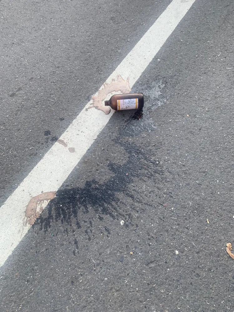 現場發現一罐硫酸。讀者提供