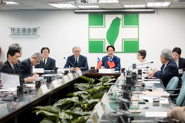 賴清德、蕭美琴接見日華懇談會會長古屋圭司議員及幹事長代行金子恭之一行。民進黨提供