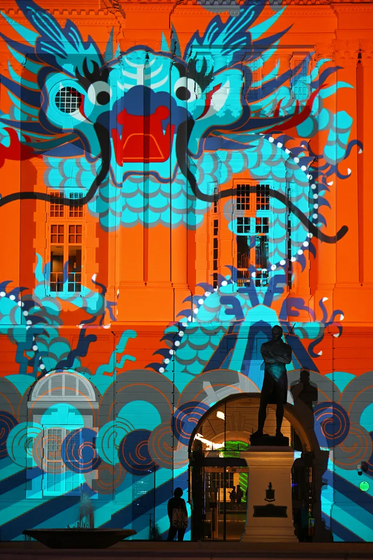 新加坡「晝夜璀璨藝術節」19日登場。新華社