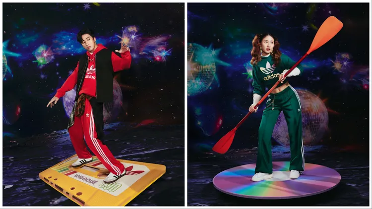 婁峻碩（左）、9m88（右）換上adidas Originals新春系列。品牌提供