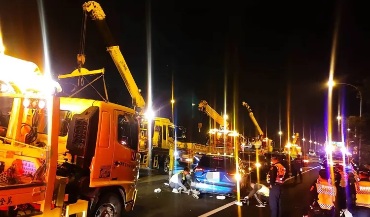 車禍現場。新竹市消防局提供