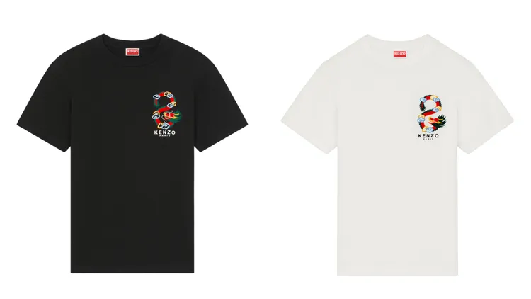 CNY限定龍繡綵云黑色短袖上衣，各7800元。品牌提供